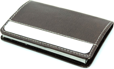 Maskey PU Premium Quality Leather Designer Visiting Card / Business Card / Credit Card Magnetic Case Holder 20 Card Holder(Set of 1, Brown)