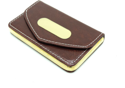 Maskey PU Premium Quality Leather Designer Visiting Card / Business Card / Credit Card Magnetic Case Holder 20 Card Holder(Set of 1, Brown)