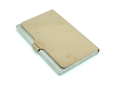 Maskey SS Premium Quality Glossy Rose Gold Designer Visiting Card / Business Card / Credit Card Holder 20 Card Holder(Set of 1, Gold)
