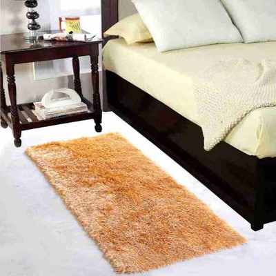 shopgallery Gold Polyester Runner(2 ft,  X 3 ft, Rectangle)