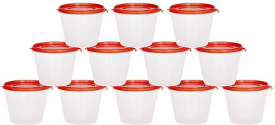 Cutting EDGE Plastic Grocery Container  - 1 L(Pack of 12, Red)