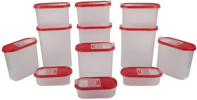 Cutting EDGE Polypropylene Utility Container  - 525 ml, 1200 ml, 1800 ml, 2400 ml(Pack of 12, Red)