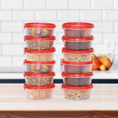 Cutting EDGE Plastic Grocery Container  - 500 ml(Pack of 12, Red)