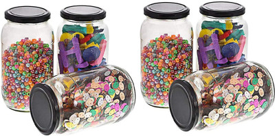 deals 1000 ml Glass Jars and Container Canister for Food Storage Jars Grocery Jars Grain Storage Jars (6) | tirth hub Big glass jar Kitchen Storage Glass Jars & Containers (1000 ML /1 LTR /1 KG) With Airtight Metal Lid Big Pot Glass Jar with Air Tight black Lid for Kitchen Dried Masla Storage Jar,Honey Jar,Jar and ContainerJar,Glass,Visible Glass Jar for Kitchen Storage jar container kitchen storage jar a