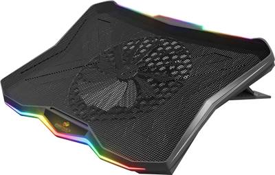 ZEBRONICS Zeb-NC7000 USB powered Laptop Cooling Pad for Laptops/Notebook up to 43.18cm (17), Large 170MM Fan with Controller, Silent Operation, Level adjustment, RGB Lights 1 Fan Cooling Pad  (Black)
