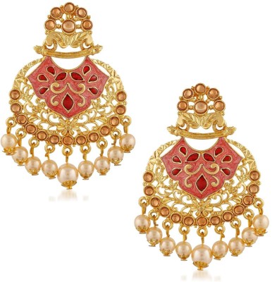 mahi Traditional Dangler Meenakariwork Earrings Crystal Alloy Drops & Danglers