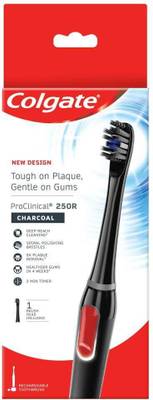 Colgate ProClinical 250R Rechargeable Electric Toothbrush with Soft Bristles - Charcoal Electric Toothbrush