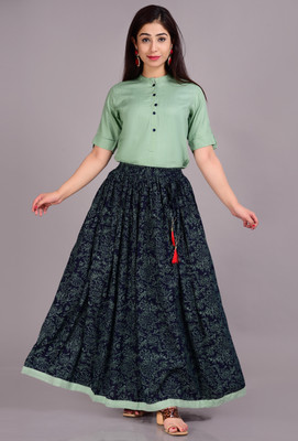 Verano Women Ethnic Top Skirt Set