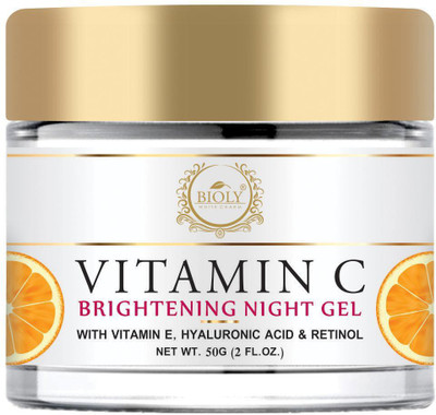 Bioly Anti Ageing Vitamin C Night Gel with Vitamin E, Retinol, Hyaluronic Acid For Brighten Skin Primer  - 50 g(white)