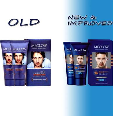 meglow Premium Fairness Cream For Men pack of 2 100g