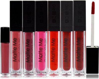 LORSHEL Pro Ultra Smooth Matte Lipstick Pack of 6(Multicolor, 6 ml)