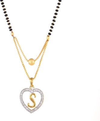 3SIX5 S Letter Diamond Mangalsutra For Women's Alloy Mangalsutra Alloy Mangalsutra