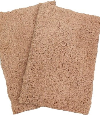 Magic Home Microfiber Bathroom Mat(Beige, Medium, Pack of 2)