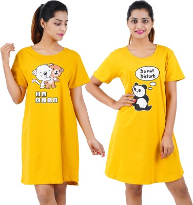 Buy That Trendz Women Nightshirts(Yellow, Yellow)