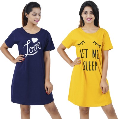 Buy That Trendz Women Nightshirts(Blue, Yellow)