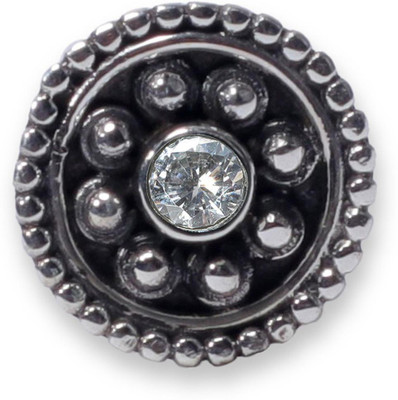 jsaj Zircon Sterling Silver Plated Sterling Silver Nose Stud