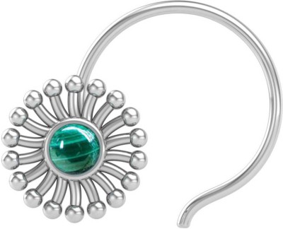 jsaj Malachite Sterling Silver Plated Sterling Silver Nose Stud