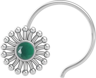 jsaj Emerald Sterling Silver Plated Sterling Silver Nose Stud