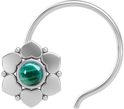 jsaj Malachite Sterling Silver Plated Sterling Silver Nose Stud