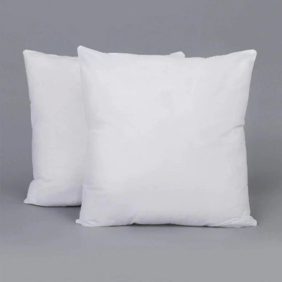 Anita Corporation Microfiber Square Cushion Pillow Fillers Inserts For Bed, Sofa, 16 x 16 Inch Microfibre Solid Cushion Pack of 2(White)