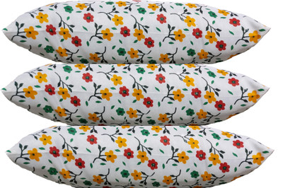GKM Microfibre Floral Sleeping Pillow Pack of 3(Multicolor)