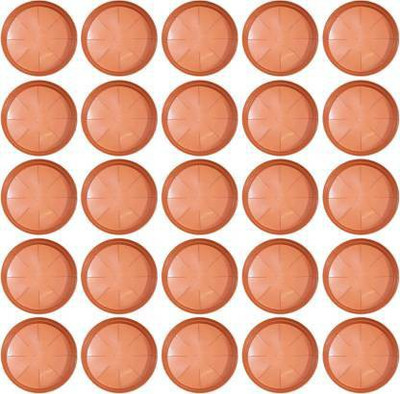 Flipkart SmartBuy 8 Inches Wide Premium Quality Saucer Base Tray for Pots (Pack Of 25) Plant Container Set(Pack of 25, Plastic)