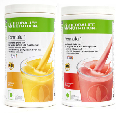 HERBALIFE Formula 1 shake mix Mango and Strawberry Flavour for weigtt loss Plant-Based Protein(1000 g, Mango, Strawberry)