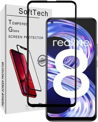 SoftTech Edge To Edge Tempered Glass for Realme 8, Realme 8 Pro(Pack of 1)