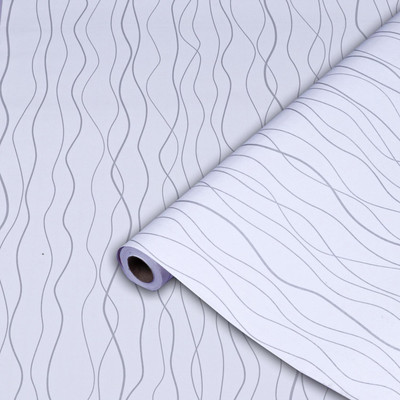 WolTop Vinyl Abstract White Wallpaper(L x W: 300 cm x 40 cm)