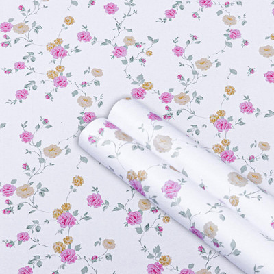 WolTop Vinyl Floral & Botanical White Wallpaper(L x W: 300 cm x 40 cm)