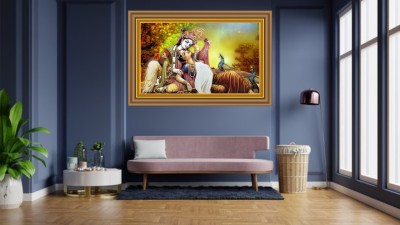 BALKRISHNA WALL STICKER 90 cm bhagwan3d krishna radha wall sticker 3d Self Adhesive Sticker(Pack of 1)