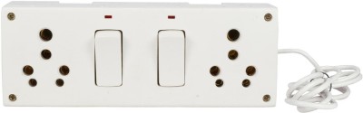 BAHUL BAHUL 2SWITCH AND 2SOCKET WITH 4 METER LONG WIRE WITH 15 AMP PLUG 2  Socket Extension Boards(White, 4 m)