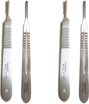 FusionKraft Scalpel BP Handle No. 3 & 4 (Combo Pack of 2 Each) Surgical Scalpel(Pack of 4)
