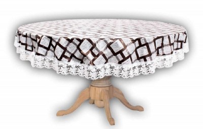 TANLOOMS Printed 6 Seater Table Cover(Grey, PVC)