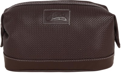 Leatherworld Expandable Travel Toiletry Shaving Kit Toiletry Shaving Bag Travel Shaving Bag(Brown)