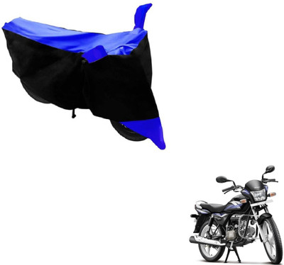 Amanzo Two Wheeler Cover for Hero(Splendor Pro, Black, Blue)