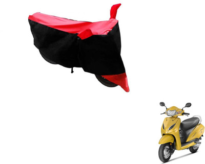 MOCKHE Two Wheeler Cover for Honda(Activa 5G, Black, Red)