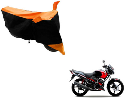 MOCKHE Two Wheeler Cover for Yamaha(Gladiator, Black, Orange)