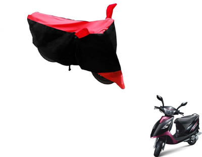 MOCKHE Two Wheeler Cover for TVS(Scooty Streak, Black, Red)