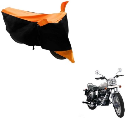 MOCKHE Two Wheeler Cover for Royal Enfield(Bullet 350, Black, Orange)