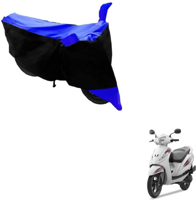 MOCKHE Two Wheeler Cover for TVS(Wego, Black, Blue)
