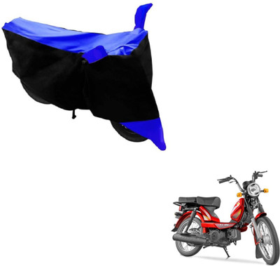 MOCKHE Two Wheeler Cover for TVS(Heavy Duty Super XL, Black, Blue)