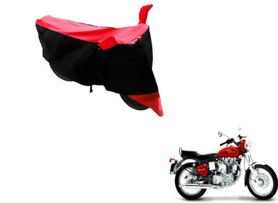 Amanzo Two Wheeler Cover for Royal Enfield(Black, Red)