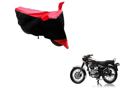 MOCKHE Two Wheeler Cover for Royal Enfield(Electra Delux, Black, Red)