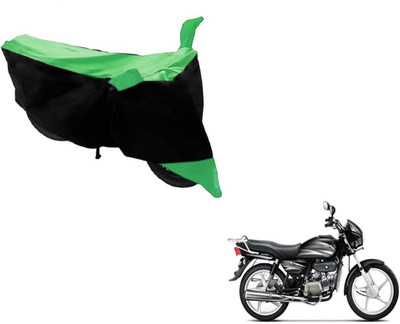 MOCKHE Two Wheeler Cover for Hero(Splendor Plus, Black, Green)