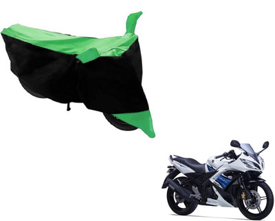 MOCKHE Two Wheeler Cover for Yamaha(YZF R15 S, Black, Green)