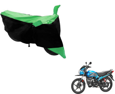 MOCKHE Two Wheeler Cover for Hero(Passion Pro TR, Black, Green)