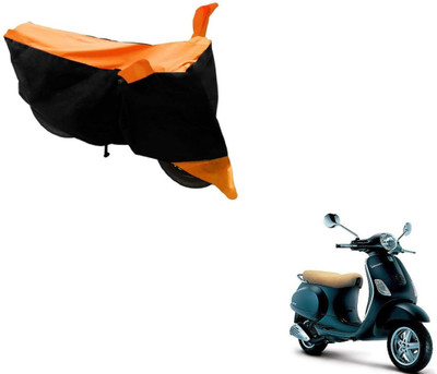Amanzo Two Wheeler Cover for Universal For Bike(Piaggio Vespa, Black, Orange)