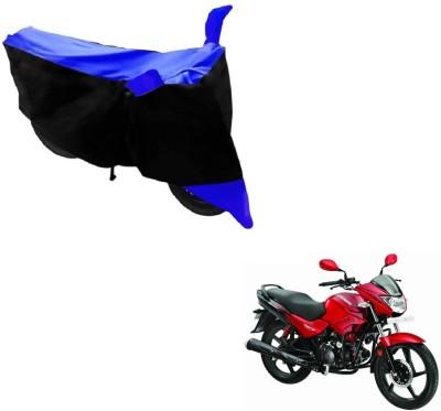 MOCKHE Two Wheeler Cover for Hero(Glamour FI, Black, Blue)