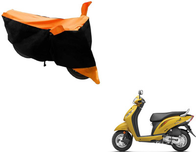 MOCKHE Two Wheeler Cover for Honda(Activa i, Black, Orange)